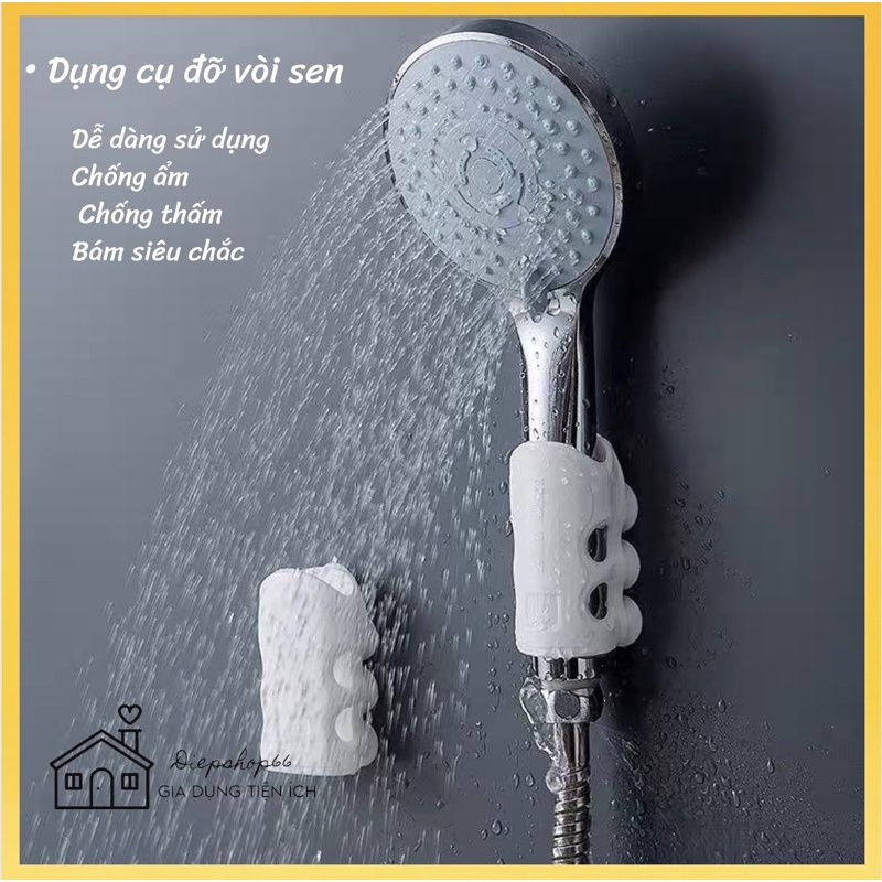 Giá đỡ vòi sen -dán tường 🎀SALE🎀  Giá đỡ chất liệu silicon gắn tường bám siêu chắc Đồ dùng nhà tắm thông minh