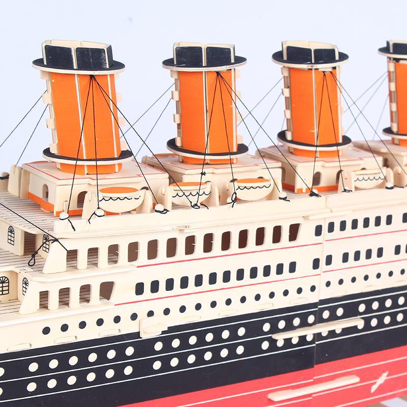 Mô hình gỗ tàu Titanic cỡ lớn Biirkeetoys- đồ chơi lắp ráp 3D gỗ