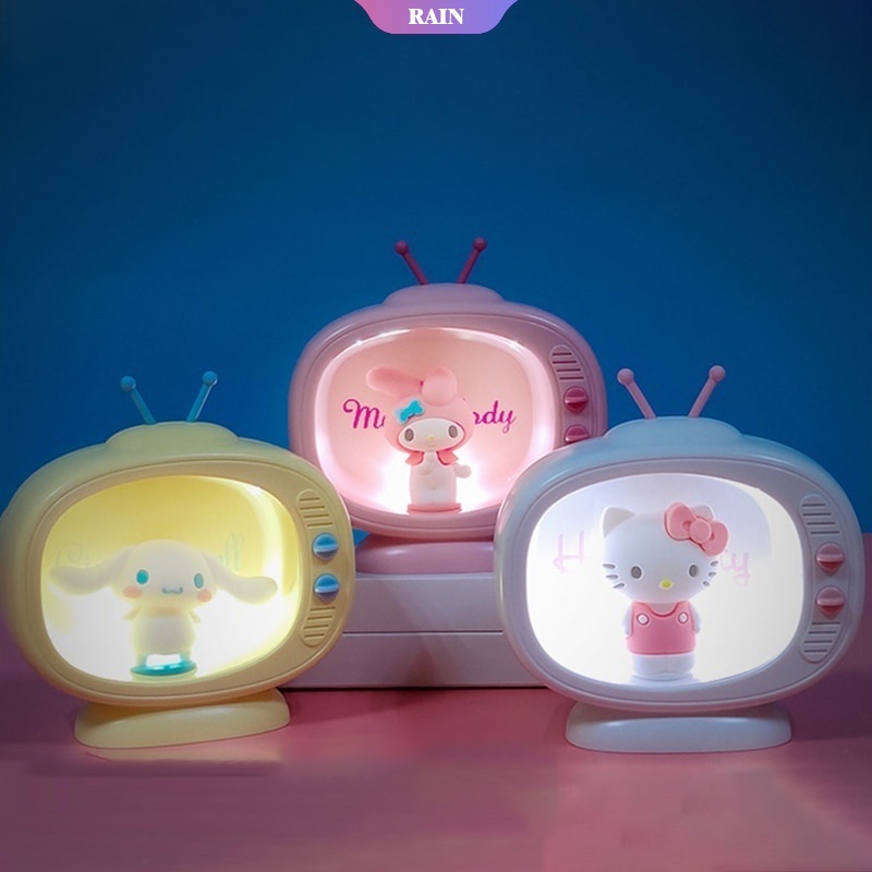 Phụ Kiện Sanrio Đèn Ngủ Hình Tv Hoạt Hình My Melody Cinnamoroll Hello Kitty Dễ Thương Làm Quà Tặng Cho Bé