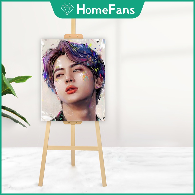 Bộ tranh sơn dầu 40X50cm tự làm hình thành viên nhóm nhạc bts