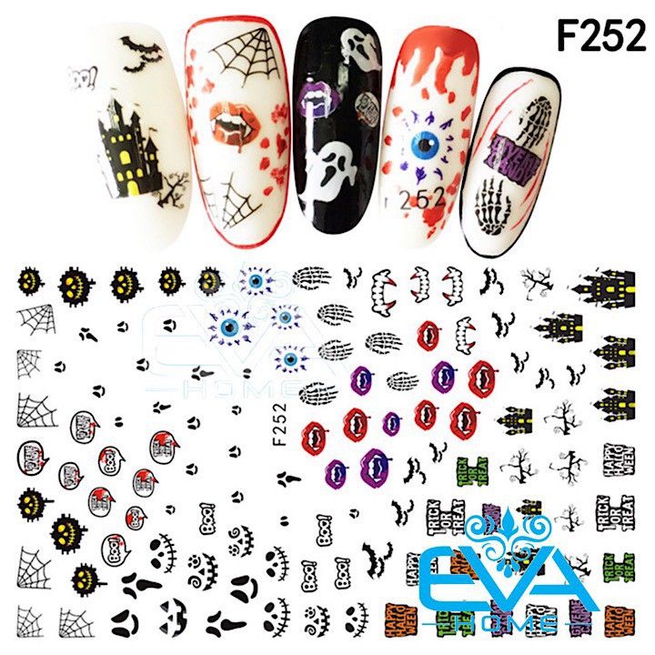 Miếng Dán Móng Tay 3D Nail Sticker Tráng Trí Lễ Hội Ma Quỷ Halloween F252