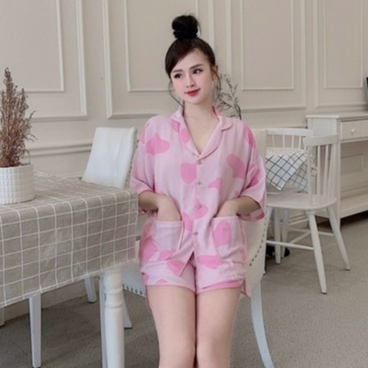 Bộ đồ ngủ pijama lụa mango freesize dáng tay cánh dơi mặc cực xinh Đồ ngủ dễ thương mát mẻ mặc hè thu ở nhà | BigBuy360 - bigbuy360.vn