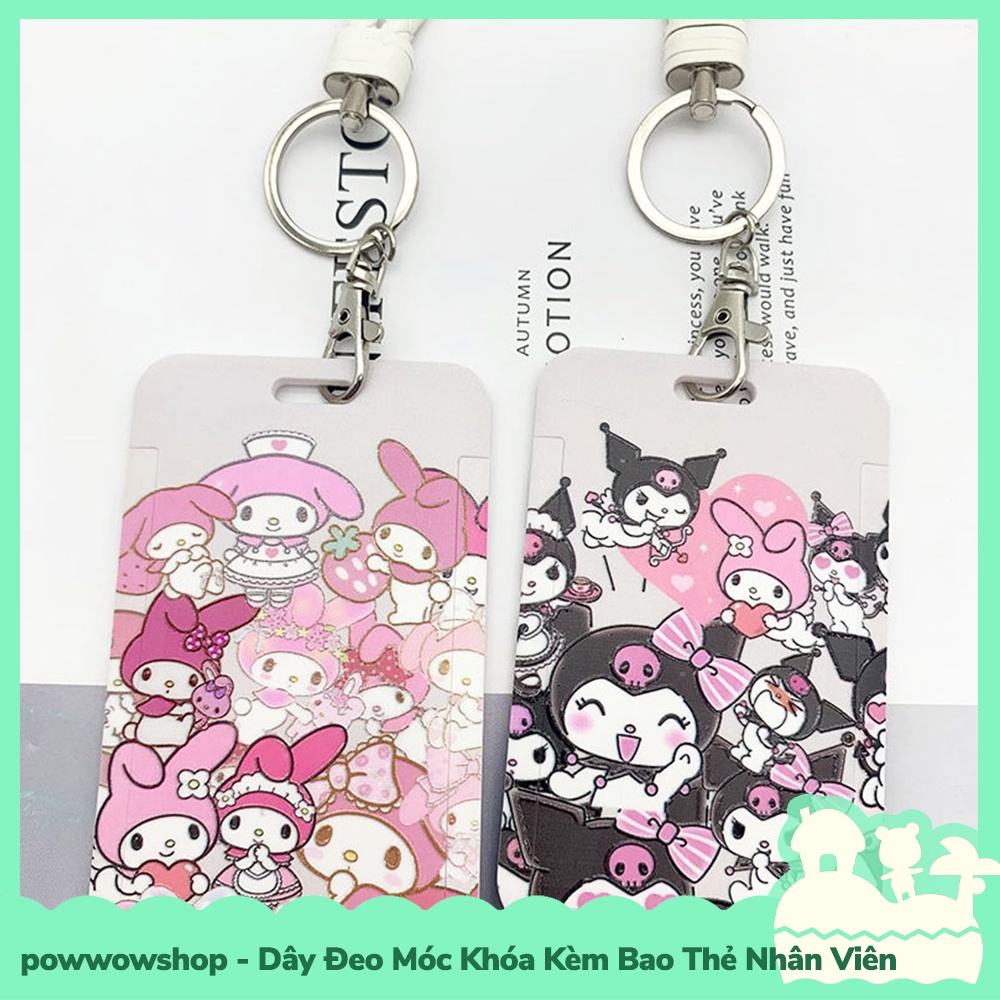 [Sẵn VN - Hỏa Tốc] Dây Đeo Thẻ, Bao Thẻ Nhân Viên Kèm Móc Khóa Mẫu Sanrio Hello K, Cinnamoroll, Kuromi, My Melody