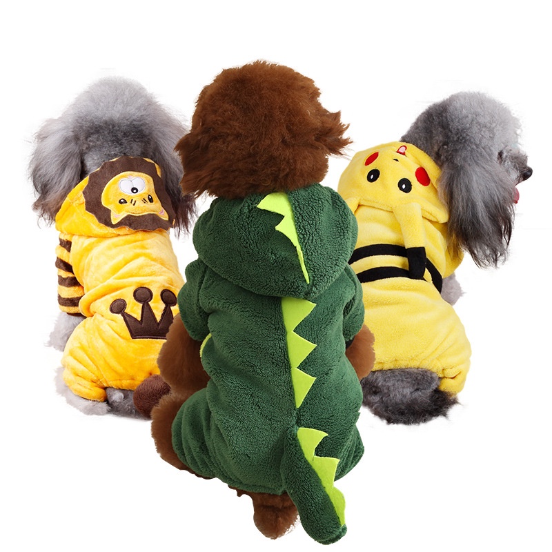 Bộ Áo Liền Quần Giữ Ấm Vải Lông Cừu Mềm Mại Dành Cho Cún Cưng Cỡ Nhỏ