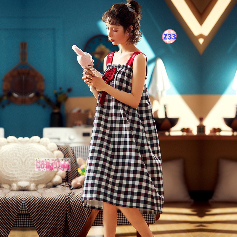 Váy Ngủ 2 dây bản to Z33 (cotton Mền Mịn) | BigBuy360 - bigbuy360.vn