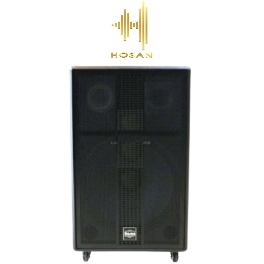 Loa kéo Hosan GD 10-15 công suất 600W, Bass 4 tấc, 1 treble, 1 loa trung, thiết kế thùng gỗ cao cấp