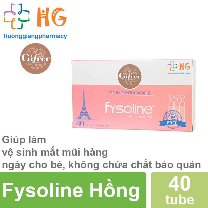 Fysoline Isotonique 5ml - Nước muối sinh lý số 1 của Pháp (Hộp 40 ống)