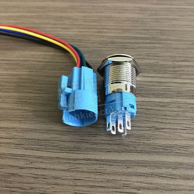 Nút nguồn tự khoá 16mm màu LED ngẫu nhiên 12v