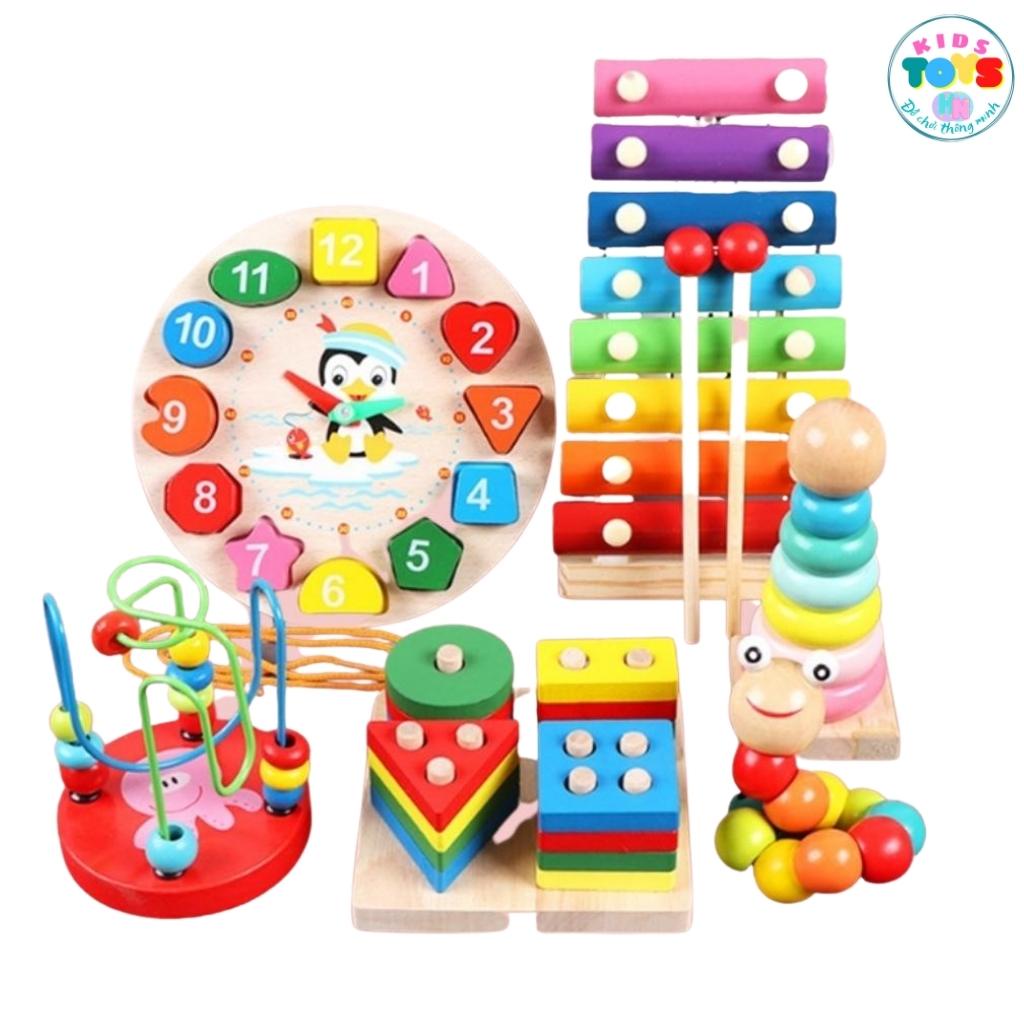Combo Đồ Chơi Gỗ Montessori Thông Minh Phát Triển Trí Tuệ Cho Bé Vừa Học Vừa Chơi Shop Toykidshn, CB