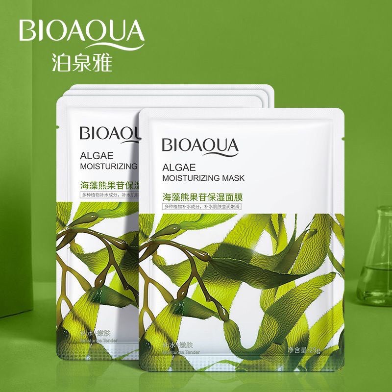 [RẺ VÔ ĐỊCH] Mặt nạ giấy rong biển dưỡng da mụn cấp ẩm thải độc Bioqua