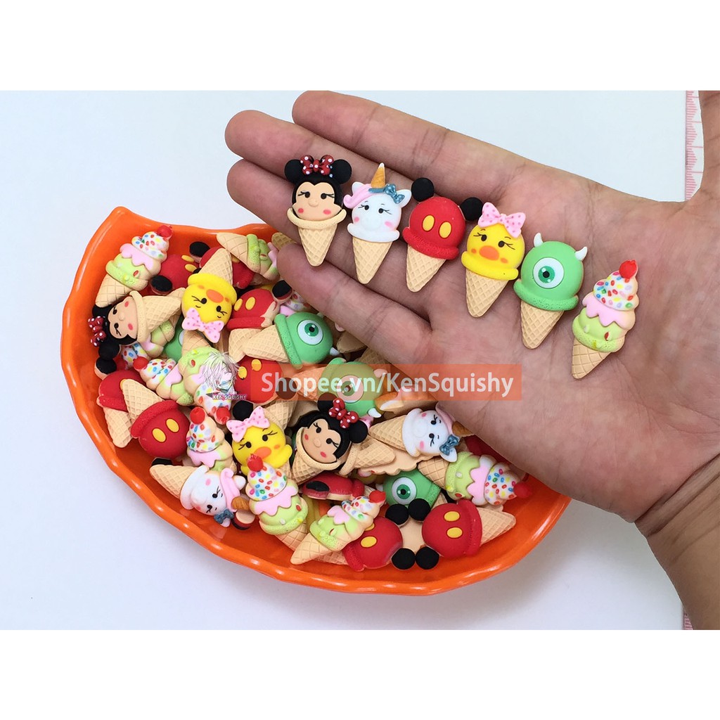 Charm Kem Mickey Kỳ Lân Thú Ngẫu Nhiên Nguyên Liệu Trang Trí Slime