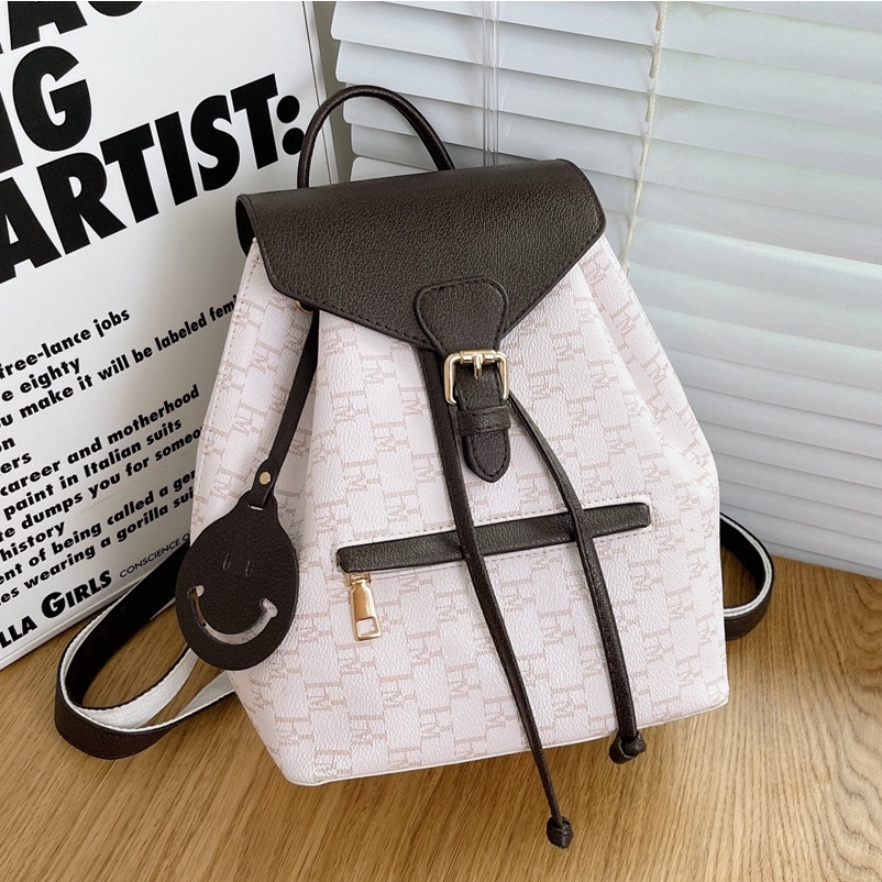 Balo Da JASMIN NOIR PU Dây Rút In Chữ Thời Trang Cho Nữ