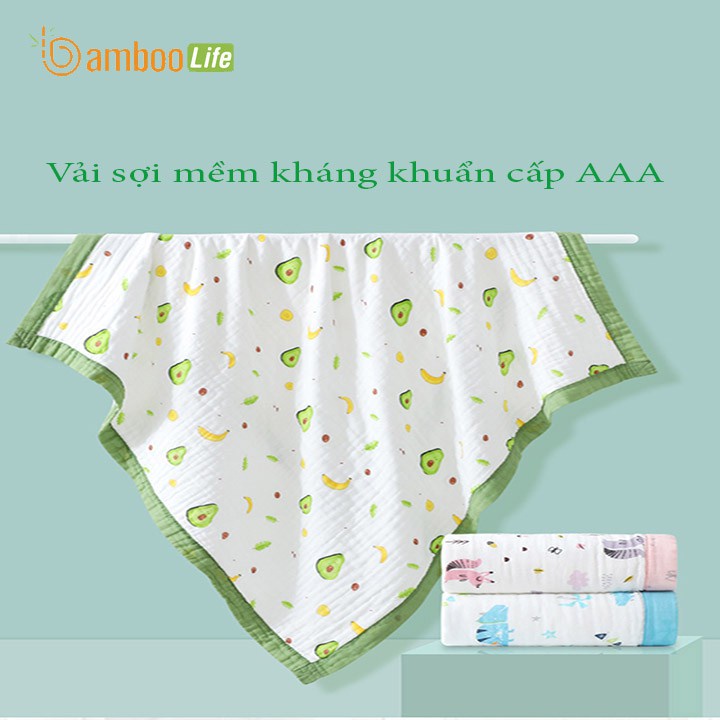 Chăn hè sợi tre Bamboo Life BL036 mền đắp cho bé hình trái bơ mềm mịn, kháng khuẩn cho trẻ em siêu xinh