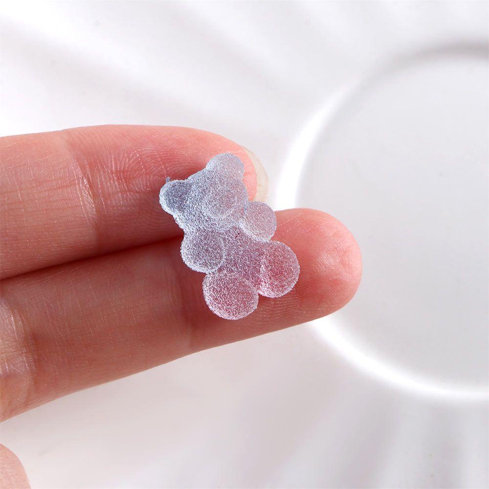 Phụ Kiện Trang Trí Móng Tay Hình Gấu 3D Bằng Nhựa Resin Mềm Màu Gradient DIY