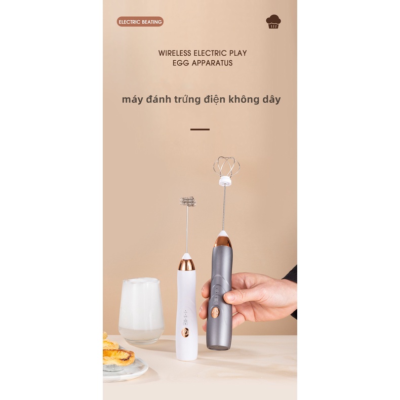 Máy Đánh Trứng Sữa Tạo Bọt Cafe Cầm Tay Mini Cao Cấp - Có Thể Đánh Kem Đánh Bột Rất Tiện Dụng Gia Đình Đánh Sữa Latte Cà