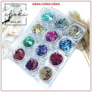 Set 12 màu xà cừ nail vân đá mỏng CHOKI NAIL MI trang trí móng tay, móng chân - TT24