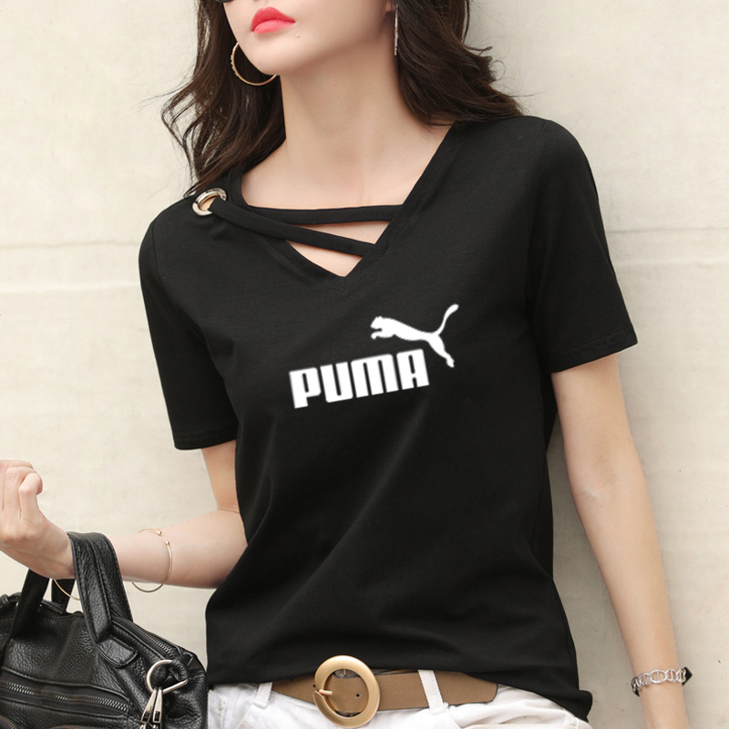 PUMA Puma Áo Thun Tay Ngắn Cổ Chữ V Thời Trang Trẻ Trung Cho Nữ