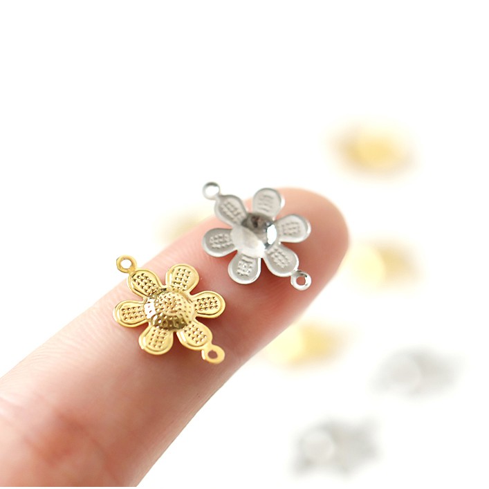 10 phiến hoa6 cánh dạng treo 11*17mm nguyên liệu làm trâm làm trang sức cổ trang