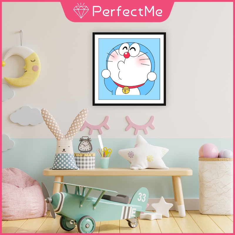 Tranh Đính Đá Thủ Công Tự Làm Hình Doraemon 30X30cm