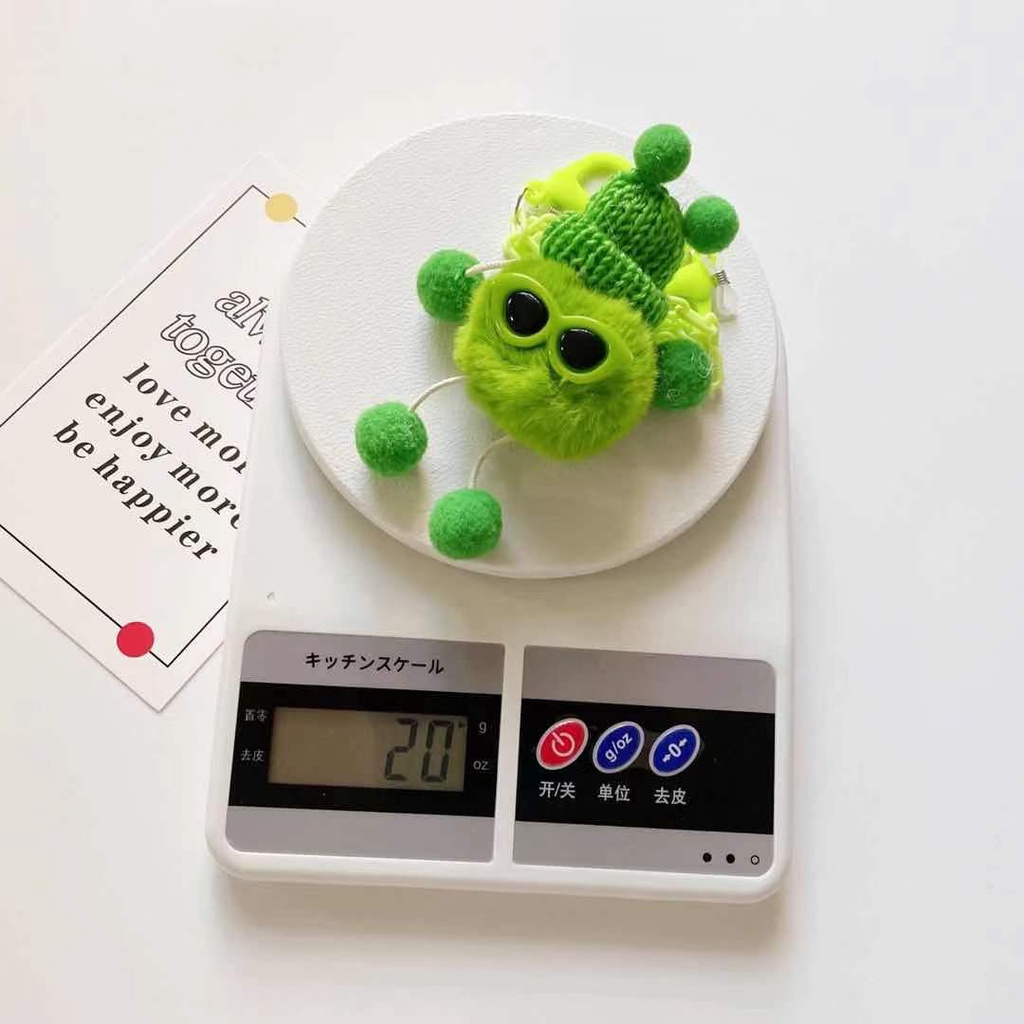 Dây Xích Đeo Mặt Nạ / Tai Nghe / Dây Chuyền Bằng Acrylic Đính Quả Bông Xanh Hoạt Hình