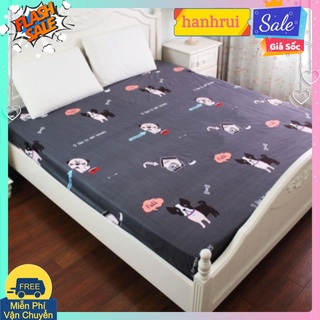 Drap ga trải giường bo chun xung quanh kích thước 1m2,1m4,1m6[mẫu chó xám hello]