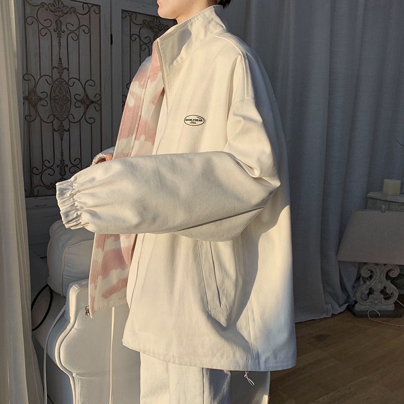 Jiashucheng Áo Khoác Bóng Chày Hai Mặt Phong Cách Harajuku Hong Kong Dễ Phối Đồ