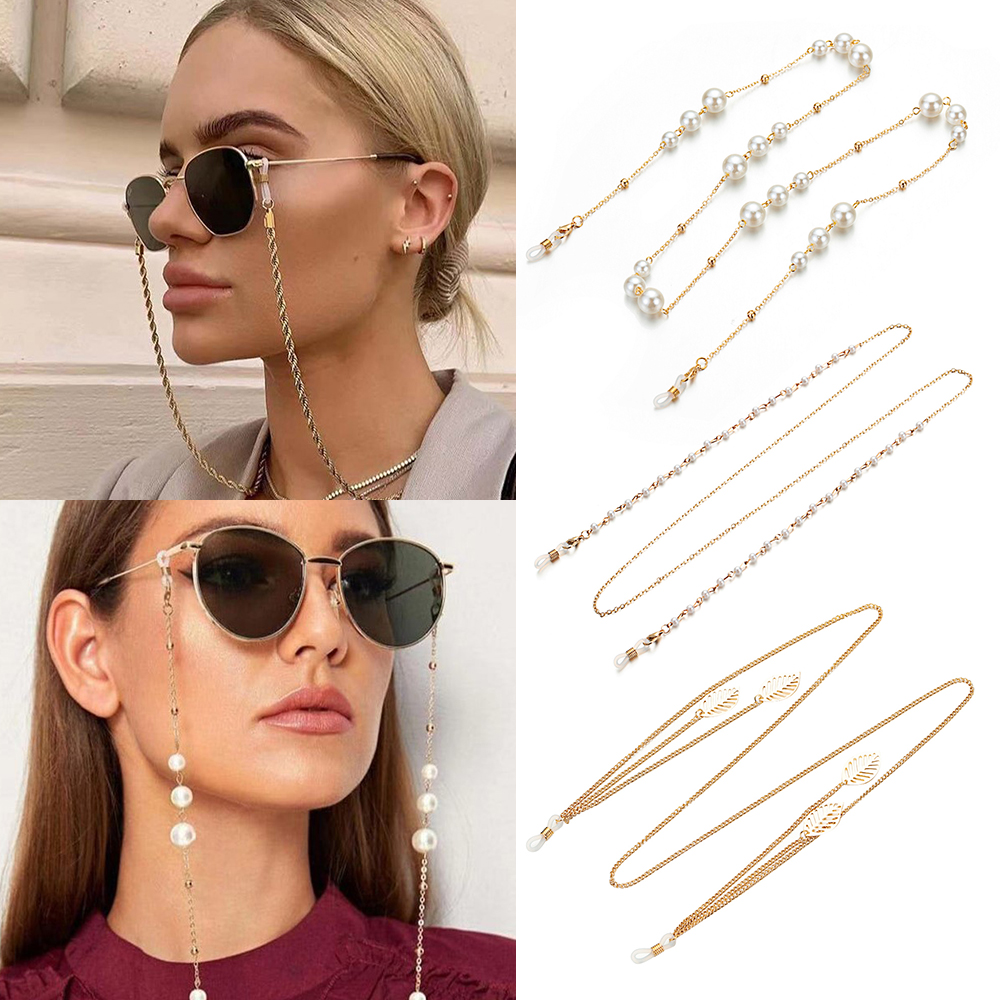 Dây Đeo Kính Chống Thất Lạc Đính Ngọc Trai Thời Trang Unisex