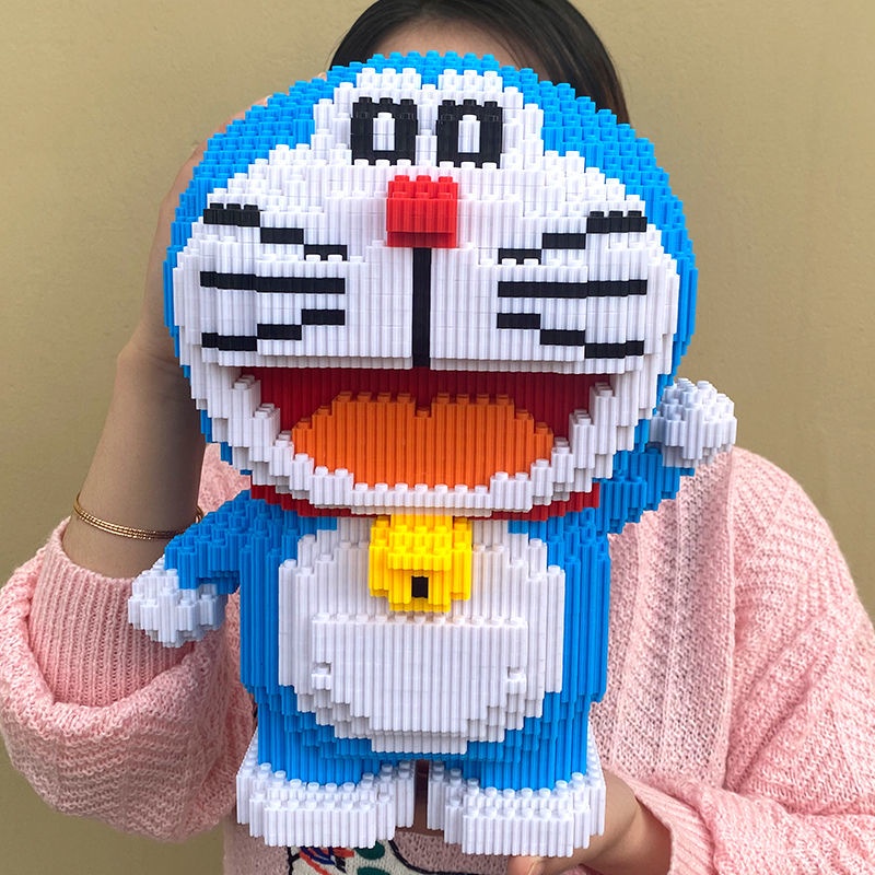 LEGO Doraemon cao Khó Adult Micro-hạt Xây Dựng Tương thích với LEGO DIY Holographic Puzzle quà tặng