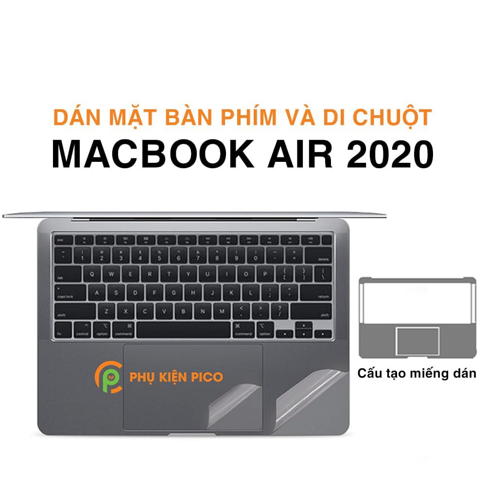 Dán mặt bàn phím và di chuột MacBook Air 2020 chống trầy xước hiệu quả