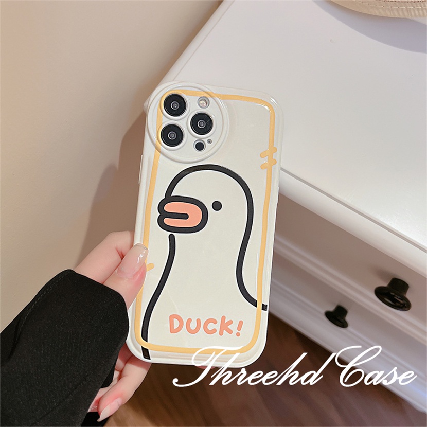 Ốp Điện Thoại TPU Đệm Khí Chống Rơi In Hình Vịt Hoạt Hình Cho iPhone 14 13 12 11 Pro Max SE 2020 X Xr Xs Max 8 7 6 6s Plus