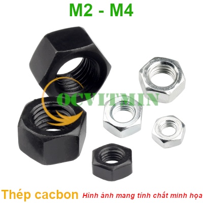 Shopee.vn/ocvitmin Đai Ốc Lục Giác M2 M2.5 M3 M4 Thép Cacbon