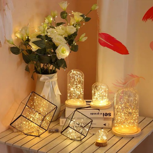 Đèn dây LED USB 5M làm vòng hoa tạo kiểu đèn đom đóm trang trí giáng sinh tiệc cưới tiện dụng