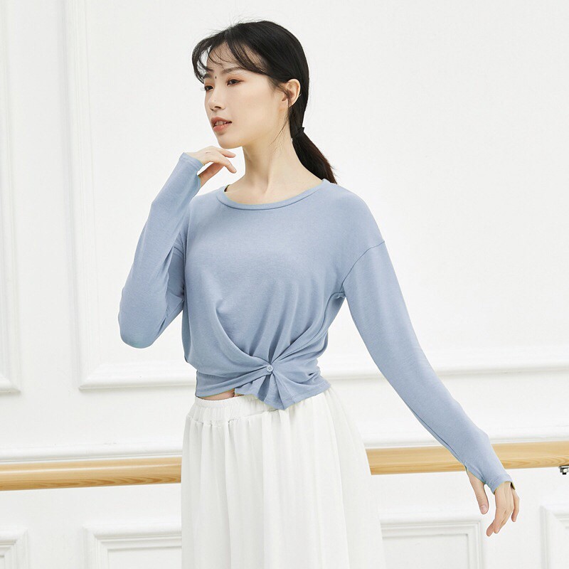 Áo tập múa croptop cài khuy A117