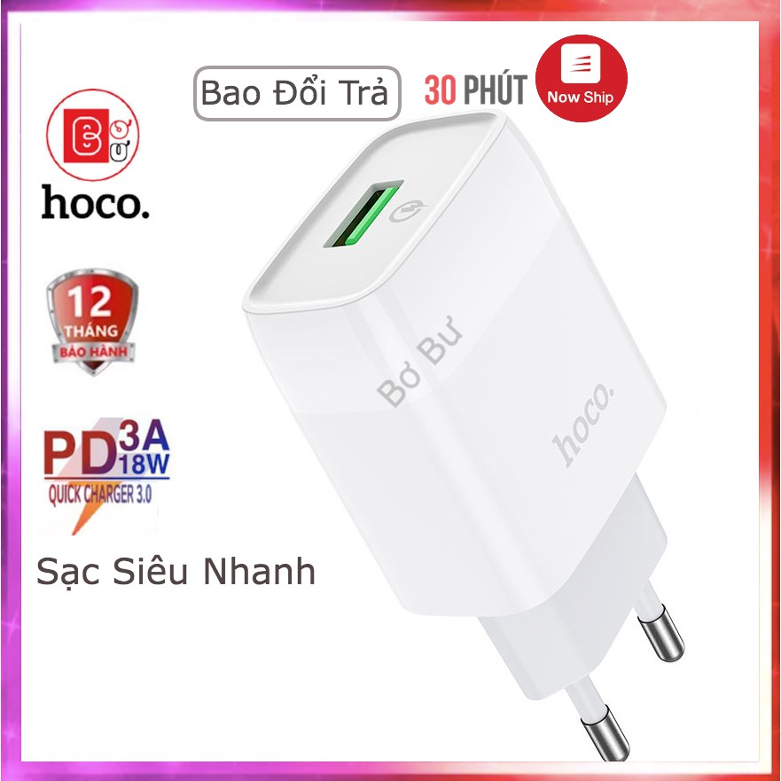 Củ Sạc nhanh 18W QC-3.0, Phù Hợp Tất cả Điện Thoại, Máy Tính Bảng -Bơ Bư