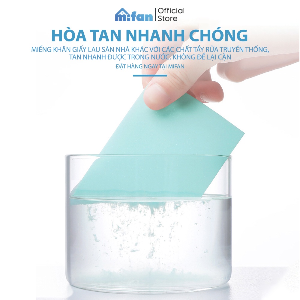 Gói 30 Miếng Lau Sàn Nhà Cao Cấp MIFAN - Hoà tan trong nước, Công nghệ Enzyme diệt khuẩn, làm sạch nhanh, hương hoa thơm