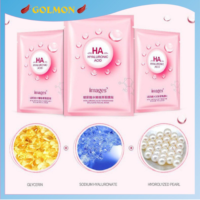 Mặt nạ giấy HA Images MN52 dưỡng ẩm và làm sáng da mix 3 màu mask nội địa Trung GM-MNG-HA01