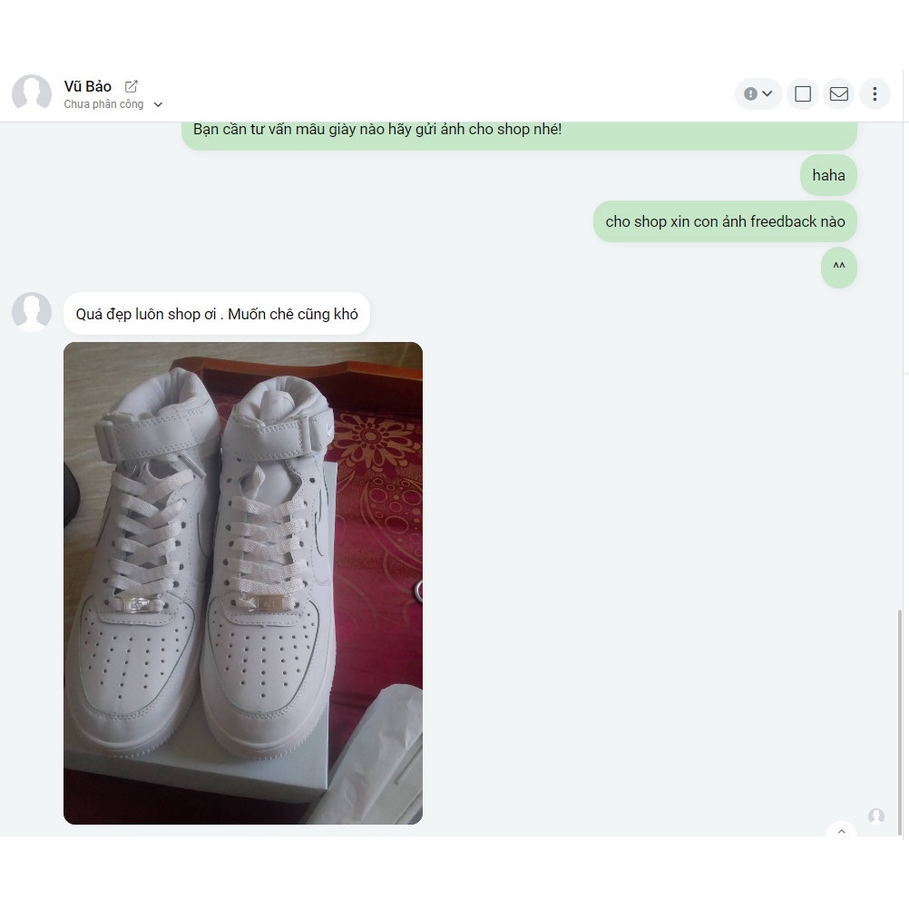 Giày AF1 Trắng Cổ Cao Nam Nữ, Giày Sneakers Cổ Cao Trắng Nam Nữ