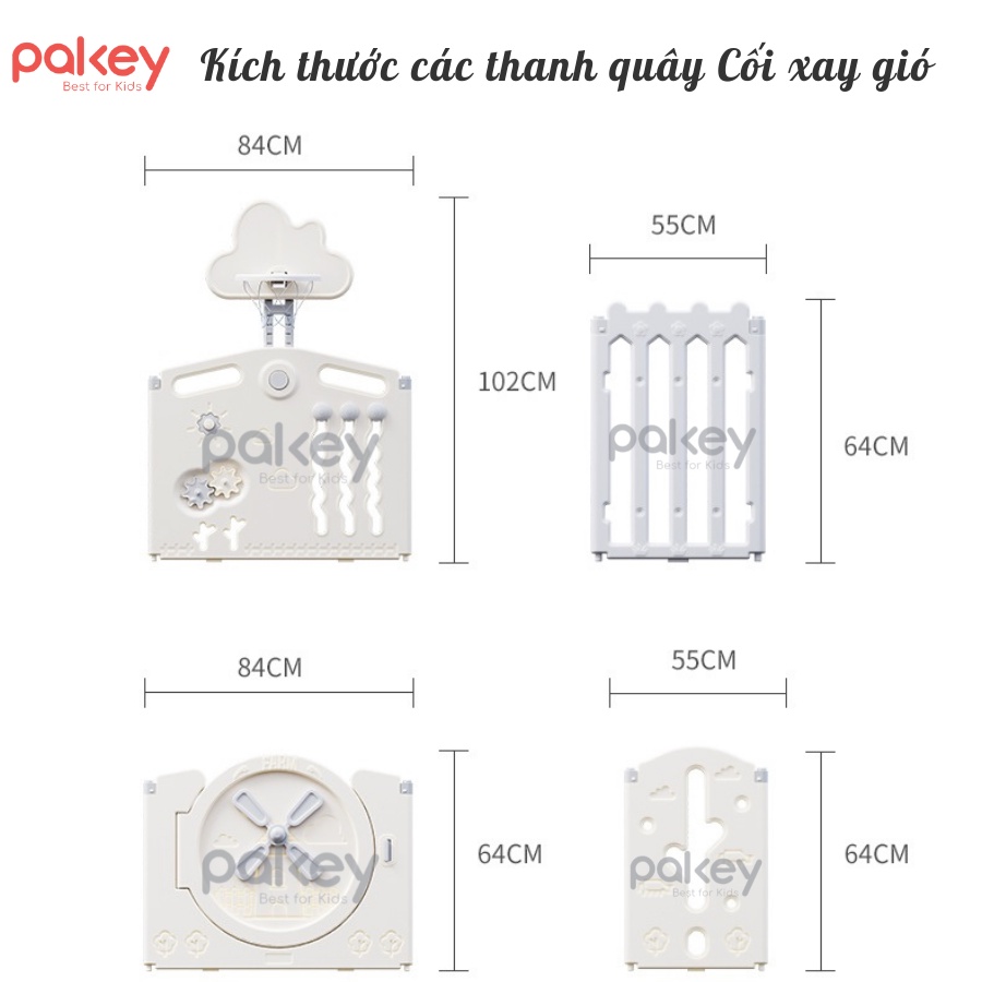 Quây Cũi Cho Bé - Full Set Quây Gấp Gọn Pakey Cao 65cm, Mẫu Quây Dày Dặn Chắc Chắn Bảo Bành 3 Năm