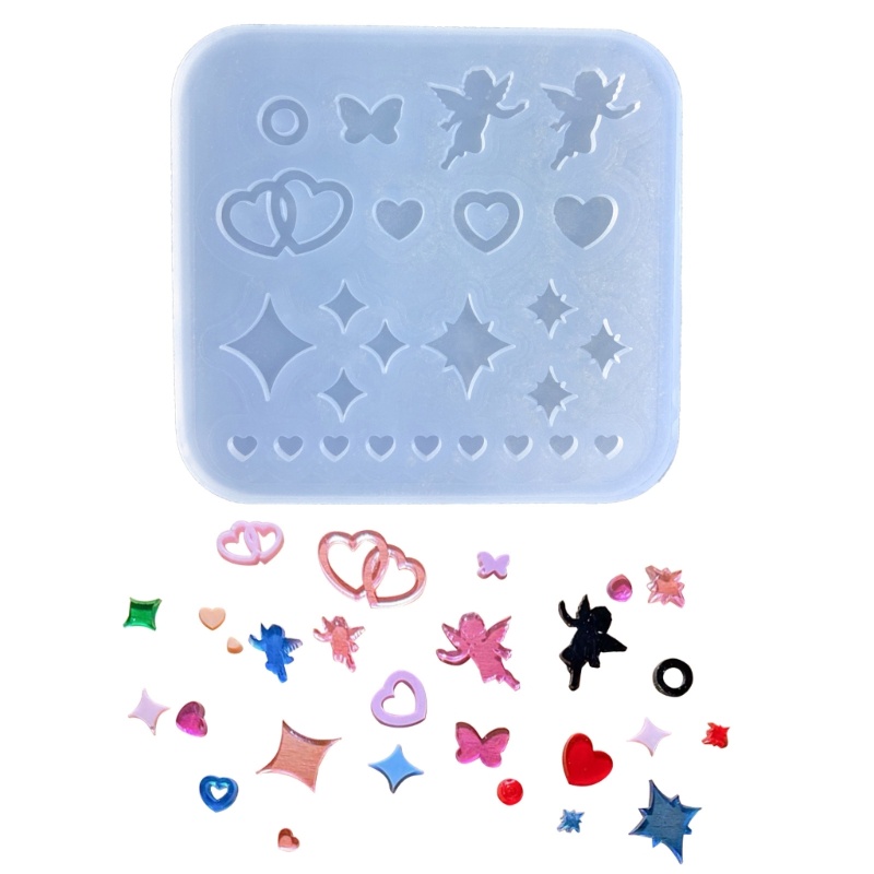 Khuôn Silicone Hình Trái Tim / Ngôi Sao / Thiên Thần Làm Móng Nghệ Thuật DIY