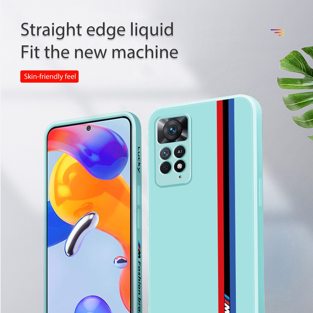 Ốp Điện Thoại Silicone Mềm Chống Sốc Có Dây Đeo Cho Redmi Note 11 11S 11Pro 10 5G 9 8 10A 9C Poco M3 Pro F3