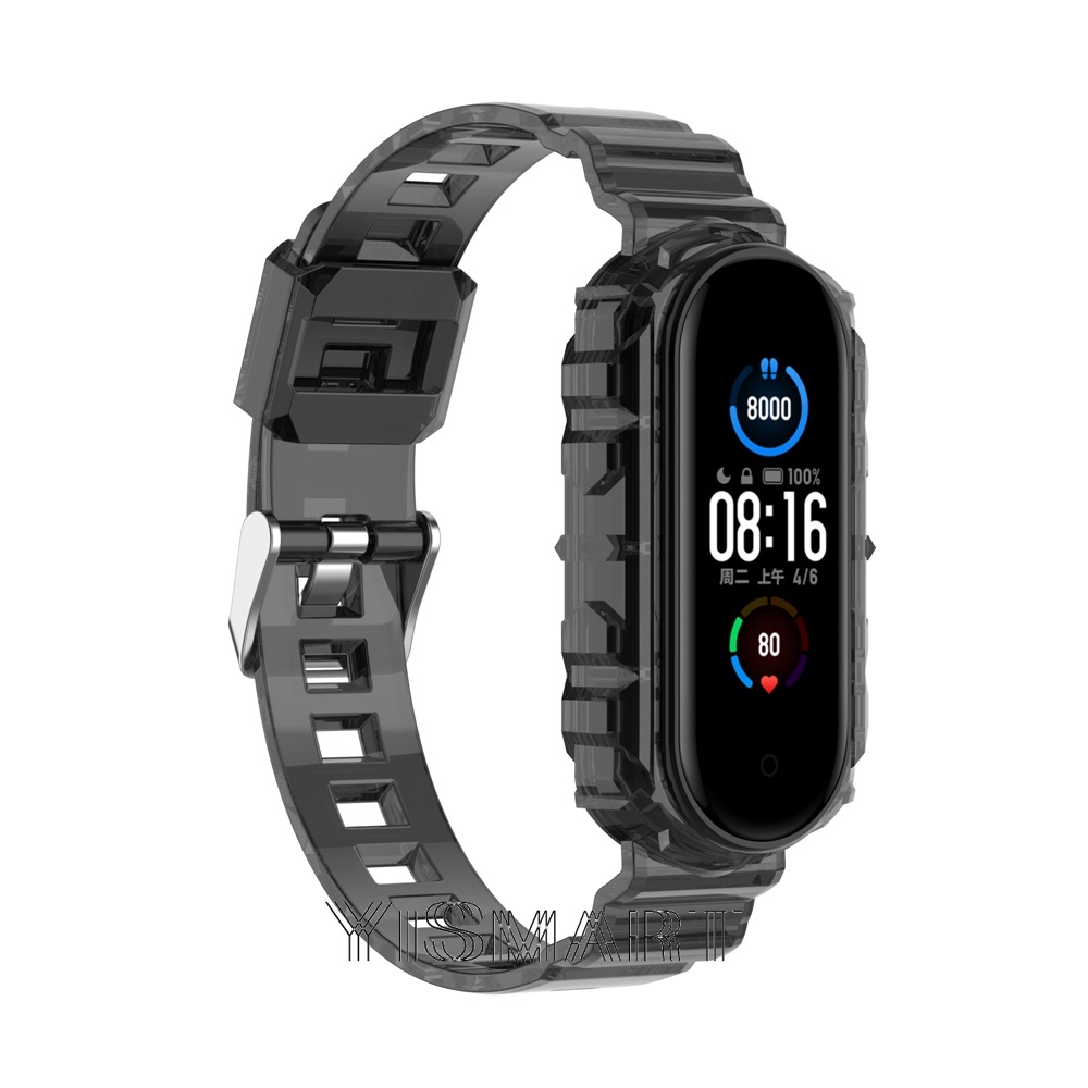 Dây Đeo Thay Thế Chất Liệu Silicon Thiết Kế Trong Suốt Cho Xiaomi Mi Band 6 Nfc Miband 5