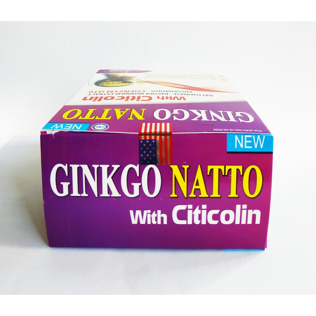 HOẠT HUYẾT DƯỠNG NÃO GINKGO NATTO WITH CITICLIN COENZYM Q10 - CẢI THIỆN MẤT NGỦ, ĐAU NỬA ĐẦU, RỐI LOẠN TIỀN ĐÌNH - 100V