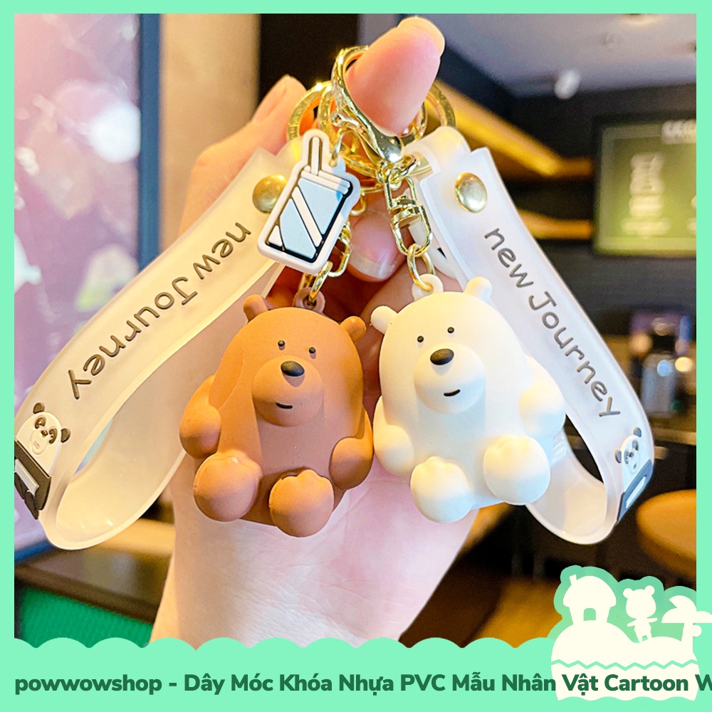 [Sẵn VN - Hỏa Tốc] Dây Móc Khóa Nhựa PVC + Gel Silica Mẫu Nhân Vật Hoạt Hình Cartoon We Bare Bear
