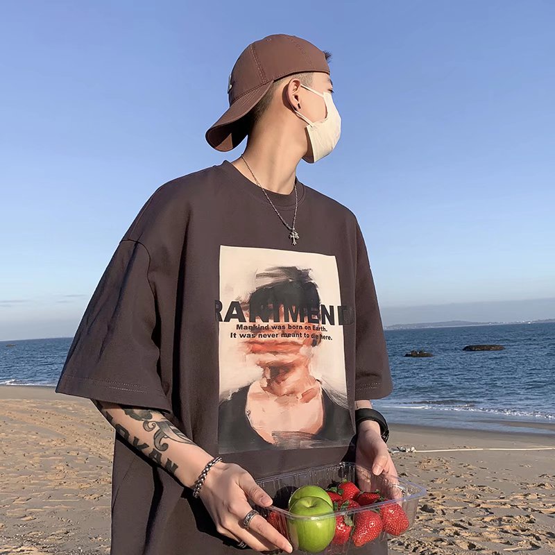 Áo Thun Ngắn Tay Dáng Rộng In Hình Phong Cách hip hop 2022 Thời Trang Mùa Hè Dành Cho Cả Nam Và Nữ