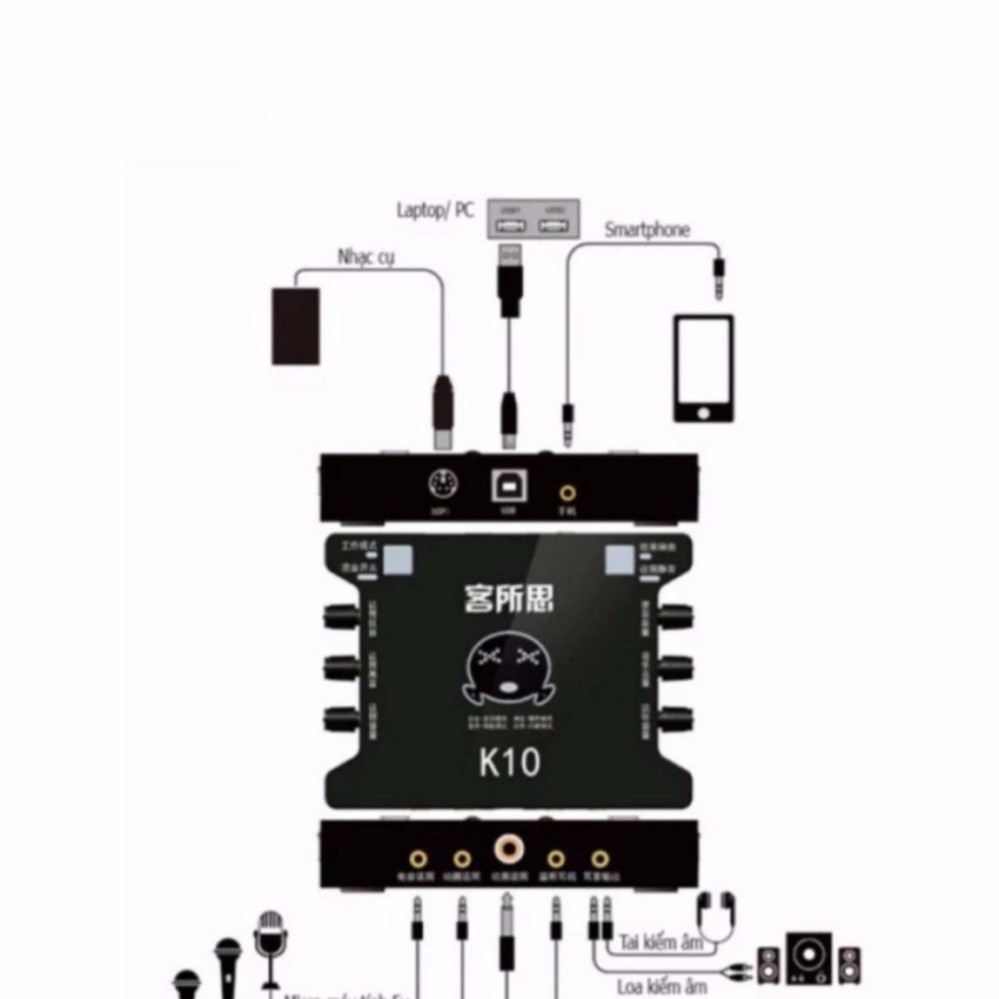 Card sound hát karaoke cắm ngoài USB - XOX K10 Cho Âm Thanh Chất Lượng