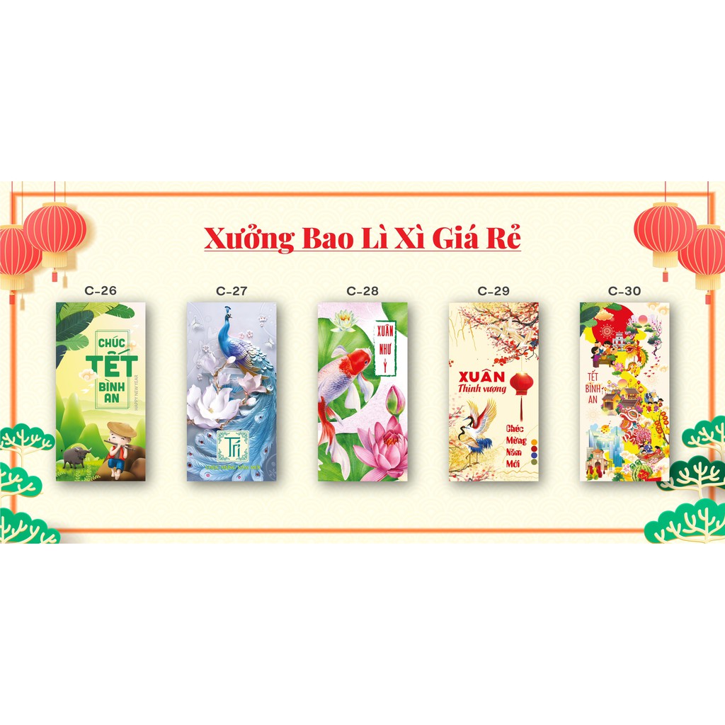 BAO LÌ XÌ TẾT 2021 NĂM TÂN SỬU ( 1 XẤP 10 CÁI )
