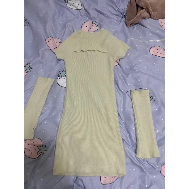 ORDER♥️Đầm,Váy Len Cut Ngực Tay RờiFzsize Dưới 57kg