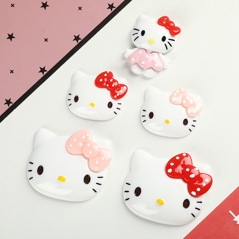 Charm mặt Kitty size lớn cho các bạn trang trí kẹp tóc, túi ví, vỏ ốp điện thoại, dán Jibbitz, DIY