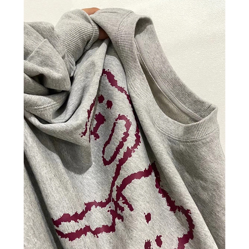 NRVP Áo nỉ tay dài in họa tiết phong cách Hàn Quốc thời trang cho nam và nữ oversize