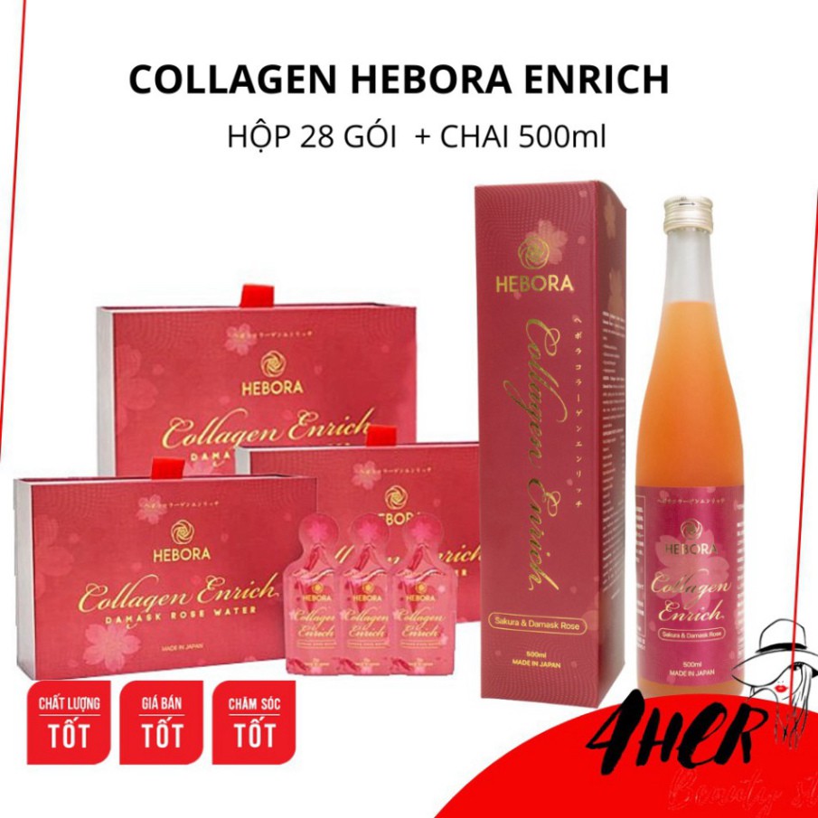 VÔ DỊCH TẦM GIÁ Nước uống đẹp da HEBORA Collagen Enrich Thơm tự thân Detox giữ dáng VÔ DỊCH TẦM GIÁ